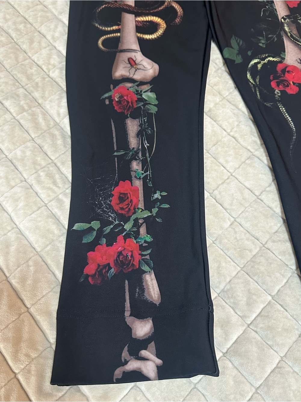 BlackMilk | Creeper Ribs Long Overalls XL NWT Gothic Skeleton Roses Snake Vault - Picture 5 of 10